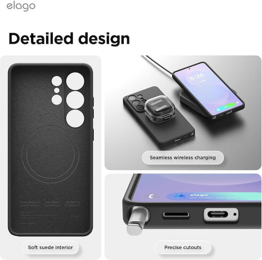 Θήκη Samsung Galaxy S26 Ultra Elago Magnetic Silicone Case Premium Σιλικόνης Magsafe Black Egs26mssc69-bk