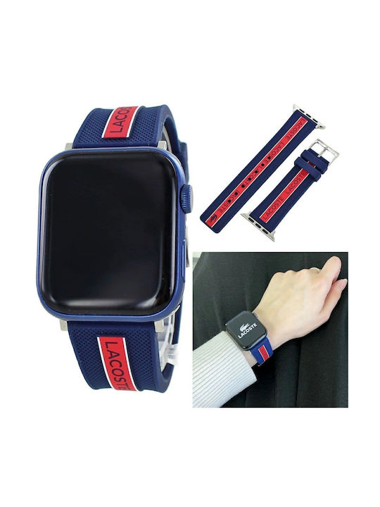 Lacoste Curea din silicon verde (Apple Watch 42/44 mm)
