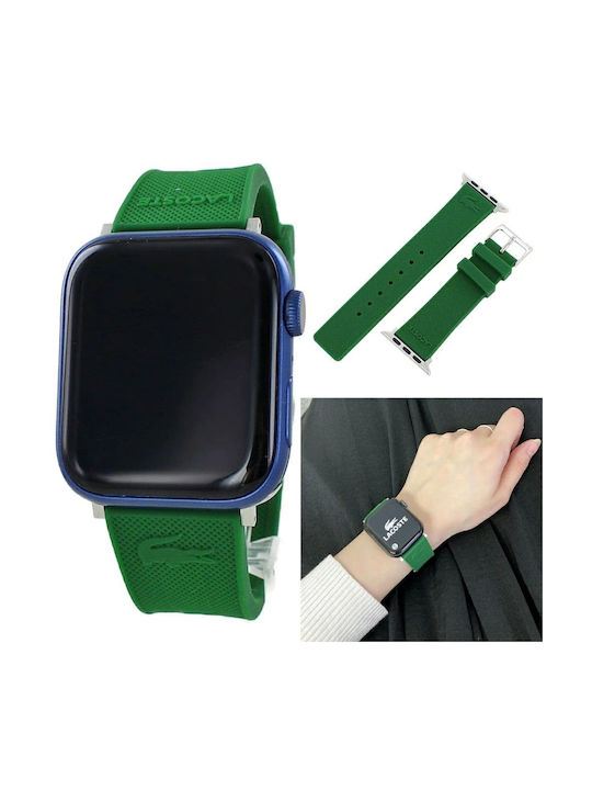 Lacoste Curea din silicon verde (Apple Watch 42/44 mm)