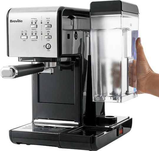 Breville Prima Latte II Μηχανή Espresso Πίεσης 19bar για Cappuccino Black/Silver VCF108X-01