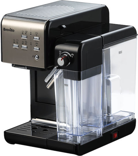 Breville Prima Latte II Μηχανή Espresso Πίεσης 19bar για Cappuccino Black/Silver VCF108X-01