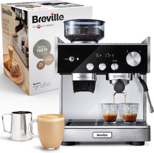 Breville Barista Signature Automatic Espresso Machine 2350W 15bar Pressure for Cappuccino with Grinding Mill VCF161X-01