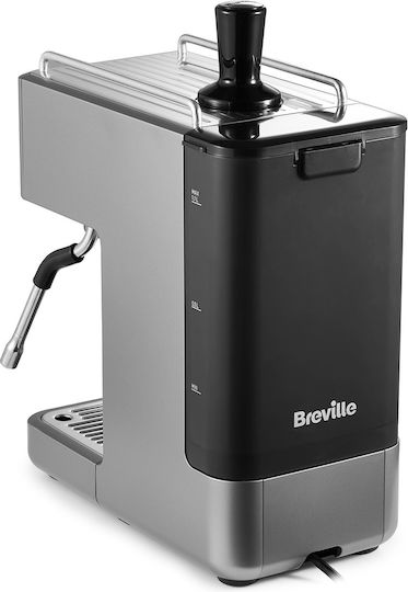 Breville Slimline Barista Manual Espresso Machine 15bar Pressure for Cappuccino Silver VCF185X-01