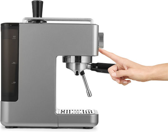 Breville Slimline Barista Manual Espresso Machine 15bar Pressure for Cappuccino Silver VCF185X-01
