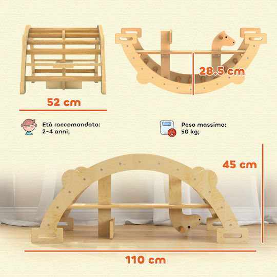 Aiyaplay Wooden Montessori Arch for Children 2-4 Years Convertible Swing 110x52x45 cm Wood 331-100v00nd