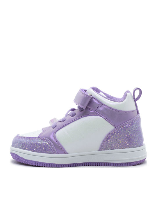 Adidași Copii Inalți Cu Luminite Violet