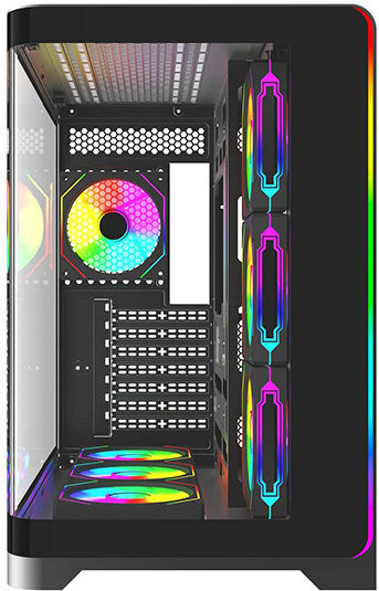 Rampage Lyron Gaming Midi Tower Carcasă PC cu Deschidere Laterală Neagră