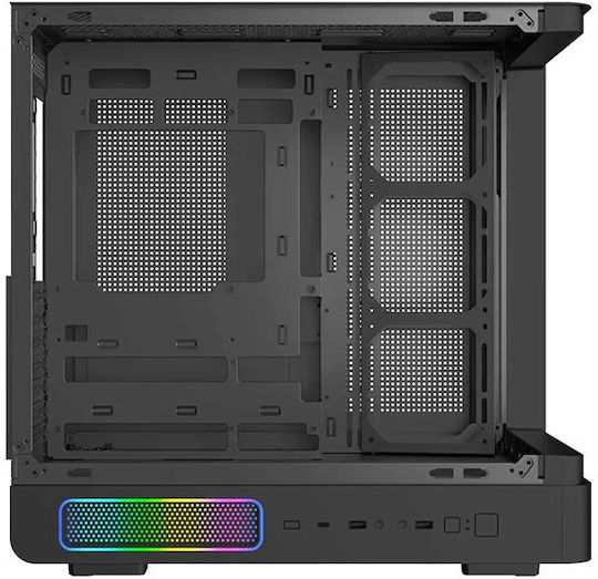FSP/Fortron M581 Gaming Midi Tower Computer Case with Side Window and ARGB Lighting Black