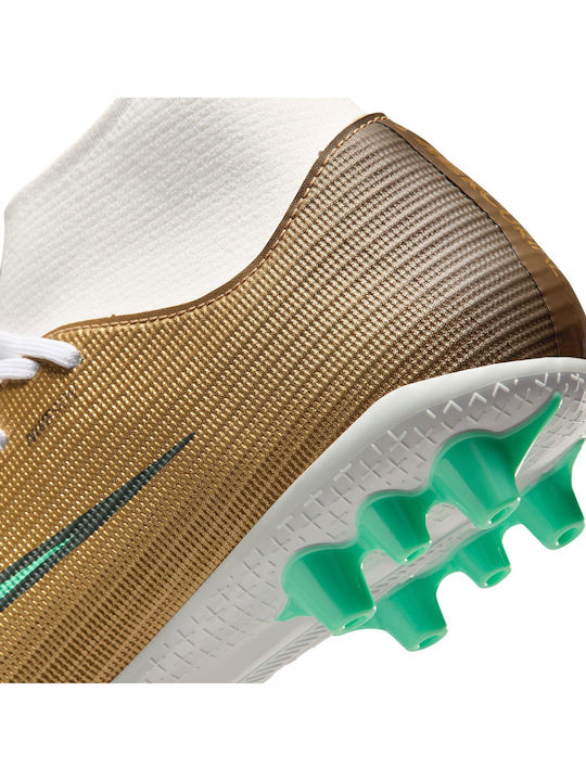Nike Mercurial Superfly 11 Academy AG Football Shoes with Cleats Gold