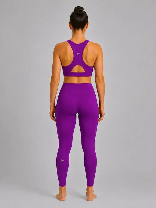 Training Women's Set with Full-Length Leggings High Waist Purple