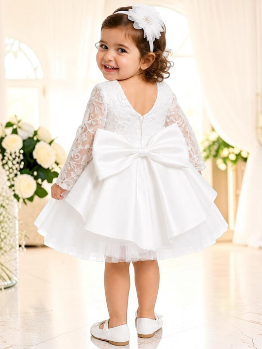 Kinderkleid mit Spitze Weiß