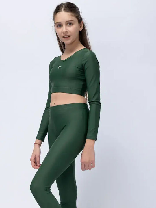 Kinderoberteile Crop Top Langärmelig Grün