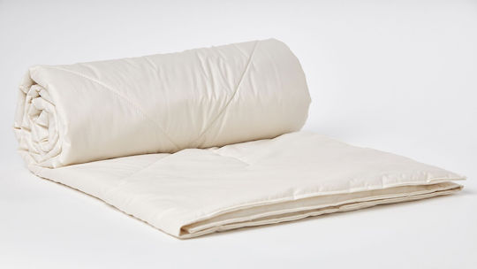 Valeria Home Pătură Supraînălțată cu Umplere din Amestec de In și Mătase 220x230 cm Alb 200 GSM