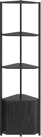 Corner Bookcase Black 25x44x147cm