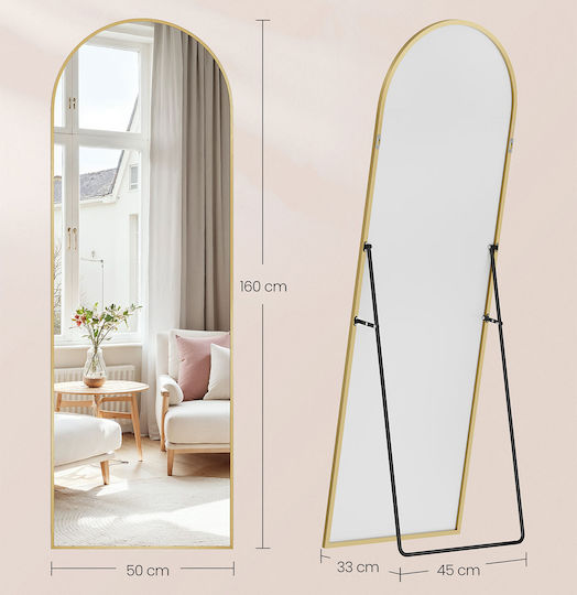 Songmics Καθρέπτης με Χρυσό Πλαίσιο 160x50cm