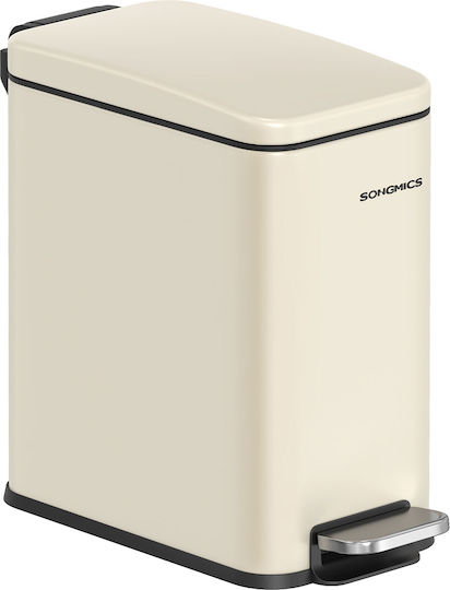 Songmics Inox Bathroom Bin Soft Close 5lt Beige