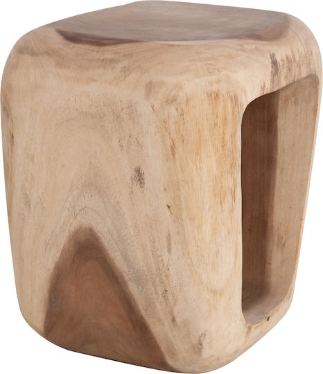 Taburet Cameră de zi Pat din Lemn Suar Natural 38x34x48cm