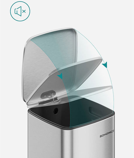 Songmics Waste Bin from Stainless Steel with Pedal 20lt Silver