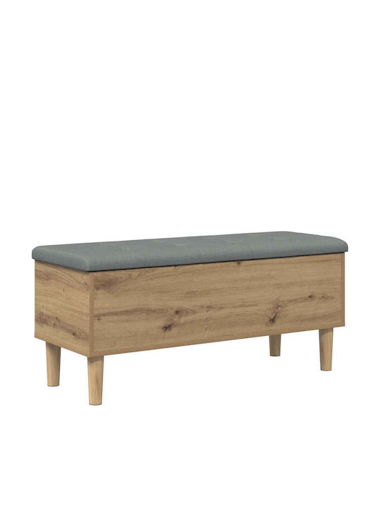 Bancă De Exterior Din Lemn Cu Spațiu De Depozitare Și Perne 102x42x46cm