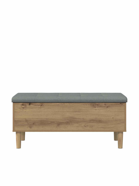 Bancă De Exterior Din Lemn Cu Spațiu De Depozitare Și Perne 102x42x46cm