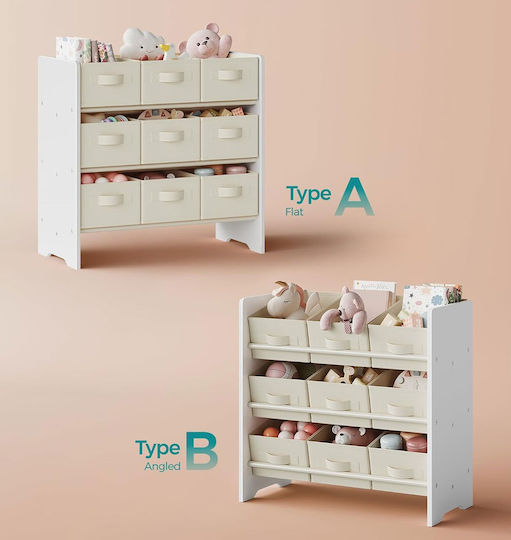 Songmics Children's Storage Box Wooden White 62.5x29.5x60cm