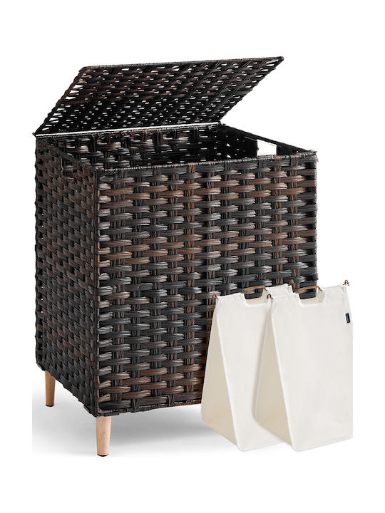 Songmics Wäschekorb Korbweide 110l mit Deckel 46x40x70cm Braune Songmics Wäschekorb Korbweide 110l mit Deckel 46x40x70cm Braune
