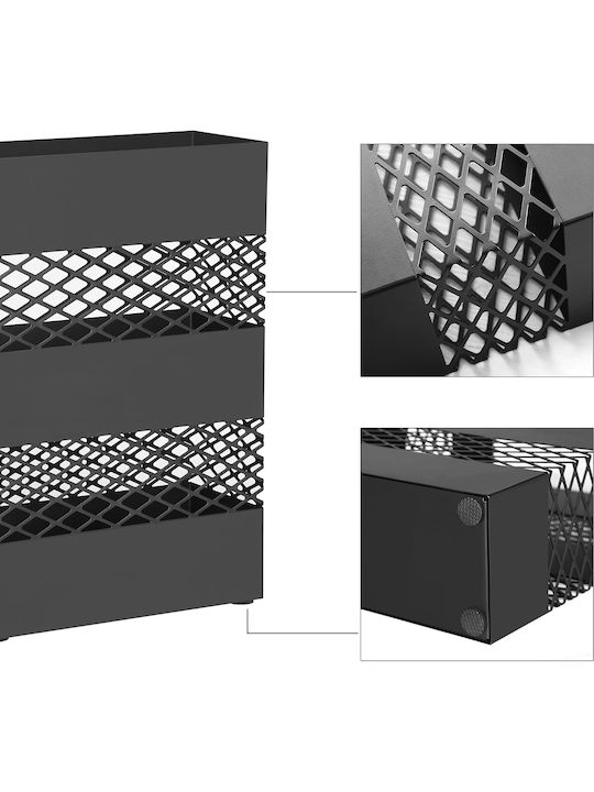 Songmics Suport pentru umbrele Metalic Negru 28x12x41cm