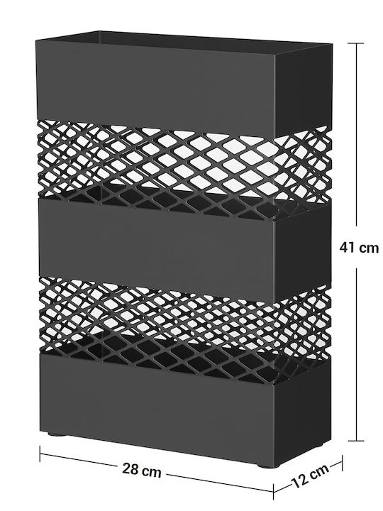 Songmics Suport pentru umbrele Metalic Negru 28x12x41cm