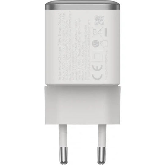 Anker Încărcător Fără Cablu cu Port USB-C 45W Power Delivery Alb (Nano Display)