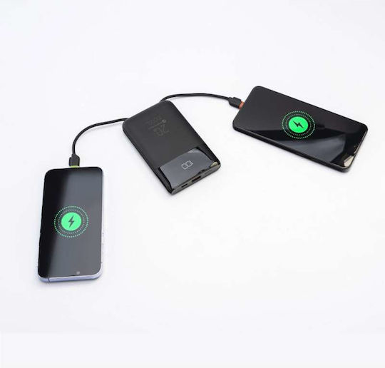 Forcell F-Energy F10K6 Външна батерия 10000mAh 22.5W с USB-A Порт Power Delivery / Quick Charge Черен