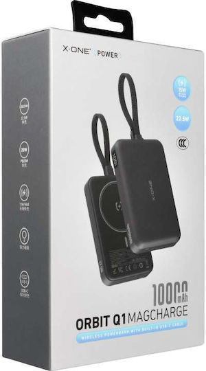 X-One Orbit Magcharge MagSafe Power Bank 10000mAh 15W με Θύρα USB-C Μαύρο
