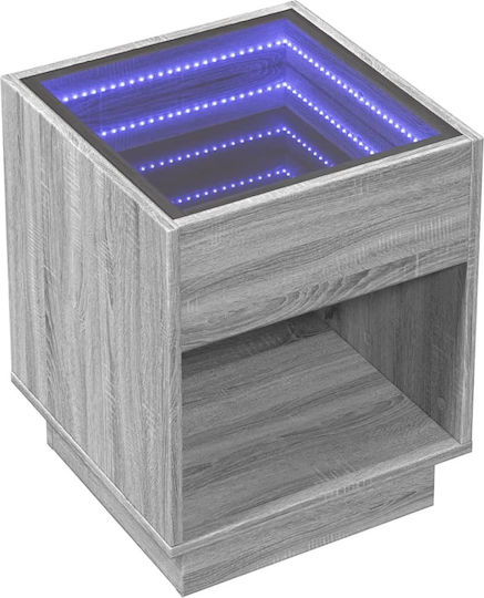 Wooden Bedside Table Grey 40x40x50cm