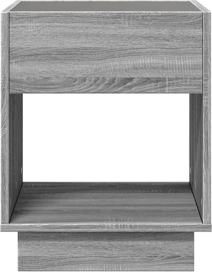 Wooden Bedside Table Grey 40x40x50cm