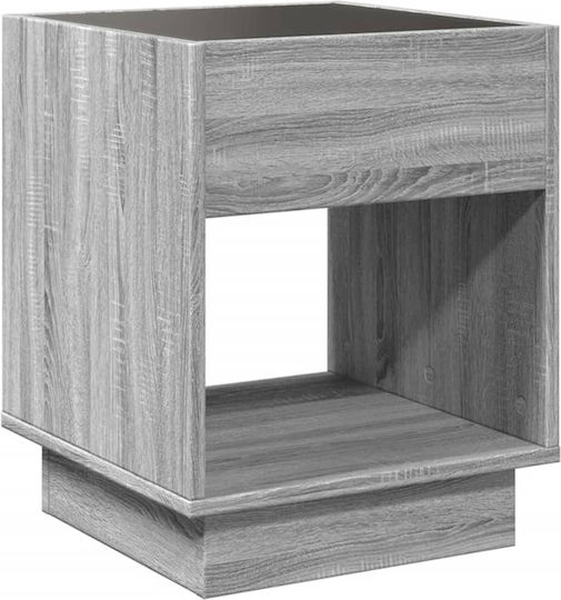 Wooden Bedside Table Grey 40x40x50cm