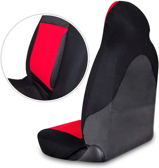 Autoline Vordersitzbezüge 2Stück Polyester Easy Fit Rot / Schwarz