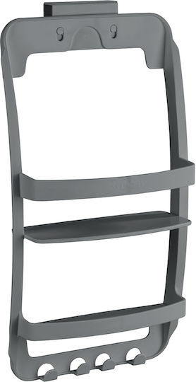 Wenko Wandmontiertes Badezimmerregal Kunststoff 26x54.5x11.5cm Grau Wenko Wandmontiertes Badezimmerregal Kunststoff 26x54.5x11.5cm Grau