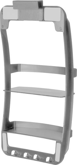 Wenko Wandmontiertes Badezimmerregal Kunststoff 26x54.5x11.5cm Grau
