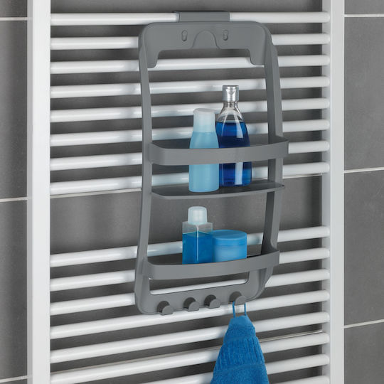 Wenko Wandmontiertes Badezimmerregal Kunststoff 26x54.5x11.5cm Grau
