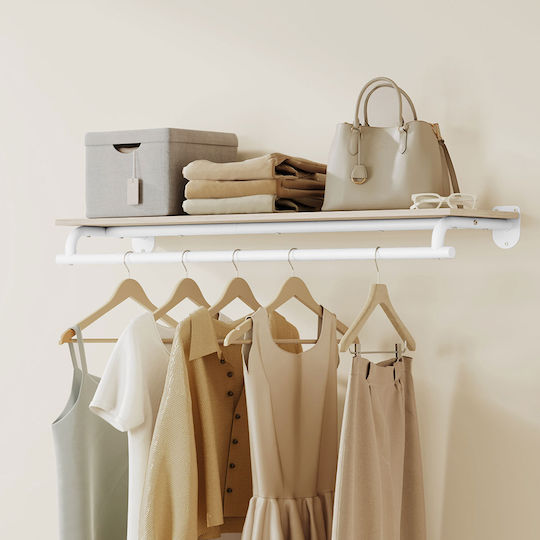 Songmics Metal Wall Hanger Beige 109x13.2x28cm