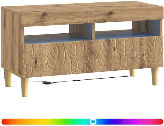 TV-Ständer mit LED-Beleuchtung Eiche M81xT35xH43cm