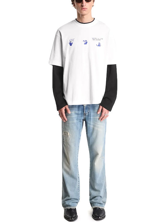 T-shirt White Black Blue