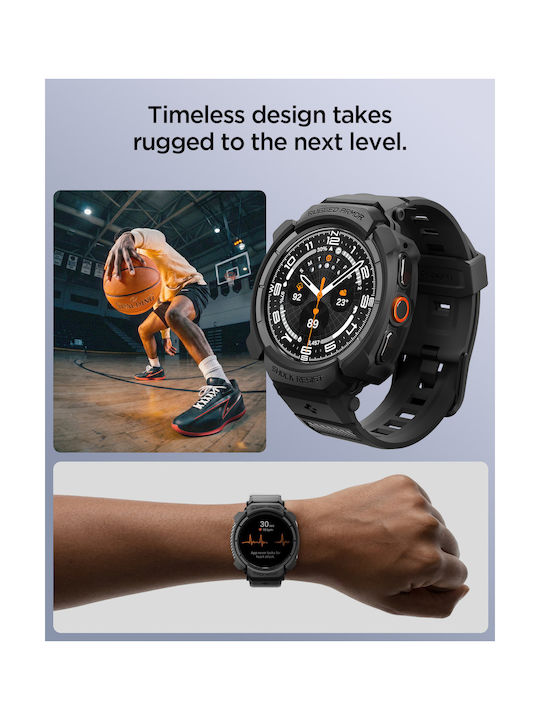 Spigen Rugged Armor Pro Калъф от силикон в черен цвят за Samsung Galaxy Watch Ultra 2 2026