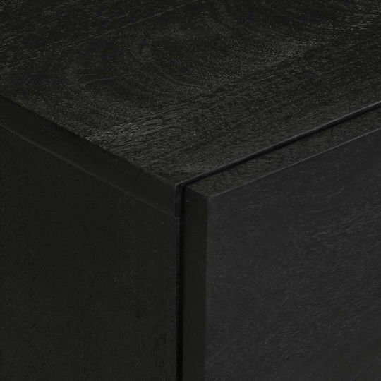 Wooden Bedside Table Black 50x33x62cm