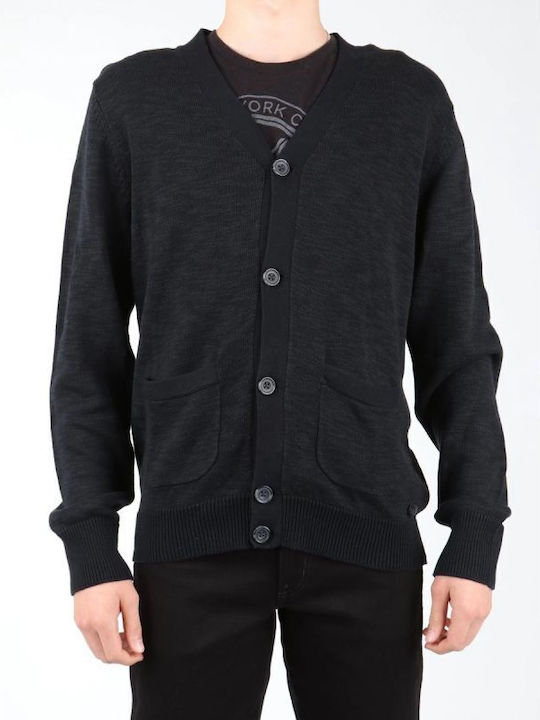 Herren Fleecejacken & Strickjacken Mit Buttons Schwarze