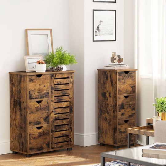 Chest of Drawers Wooden with 3 Drawers Brown 60x30x80cm