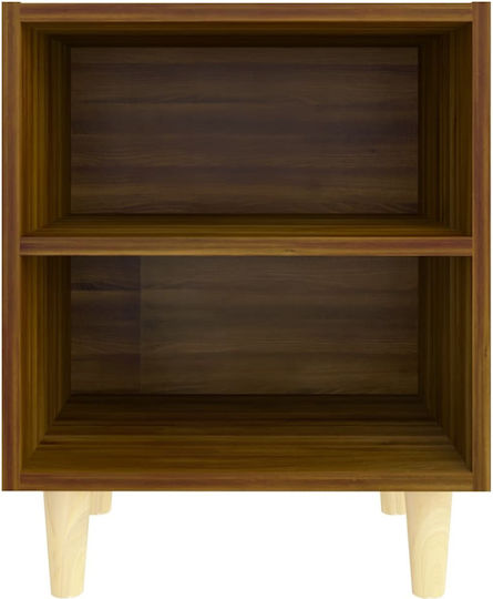 Wooden Bedside Table Brown 40x30x50cm