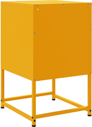 Wooden Bedside Table Yellow 36x39x60.5cm