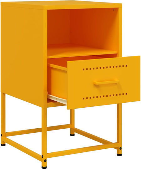 Wooden Bedside Table Yellow 36x39x60.5cm