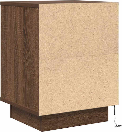 Wooden Bedside Table Brown 38x34x50cm