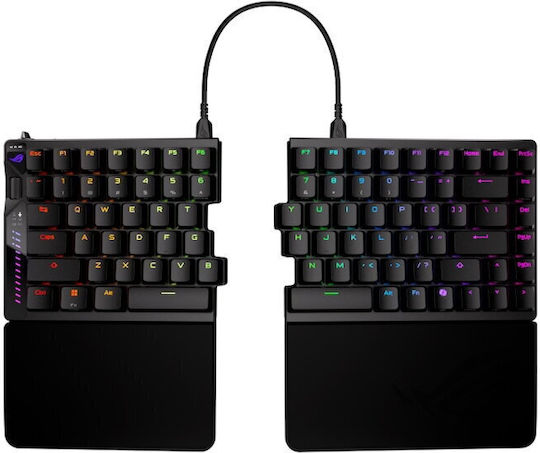 Asus ROG Falcata Split Fără fir Tastatură de Gaming Mecanică 75% cu Iluminare RGB Engleză SUA SpeedNova ROG HFX V2 Switches